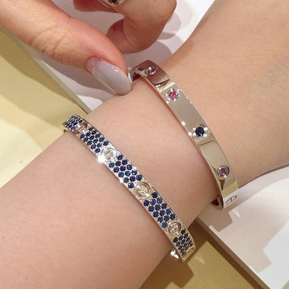 [OAK JURI]2026 PAVE GEMSTONE LOVE BRACELET 6.1MM 10 DIAMONDS