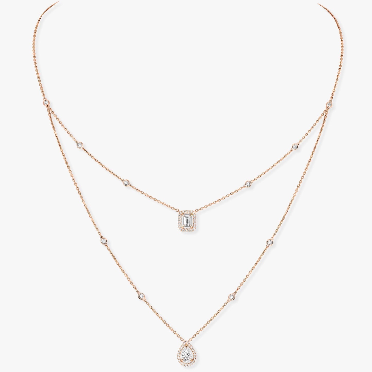 [OAK JURI]MY TWIN 2 ROW DIAMOND NECKLACE