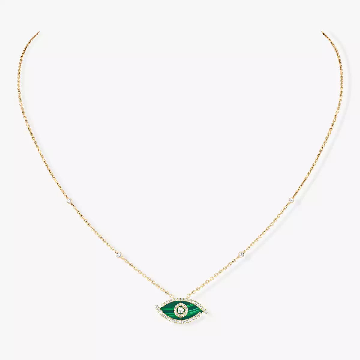 [OAK JURI]Lucky Eye Diamond Necklace in Rose Gold and Turquoise