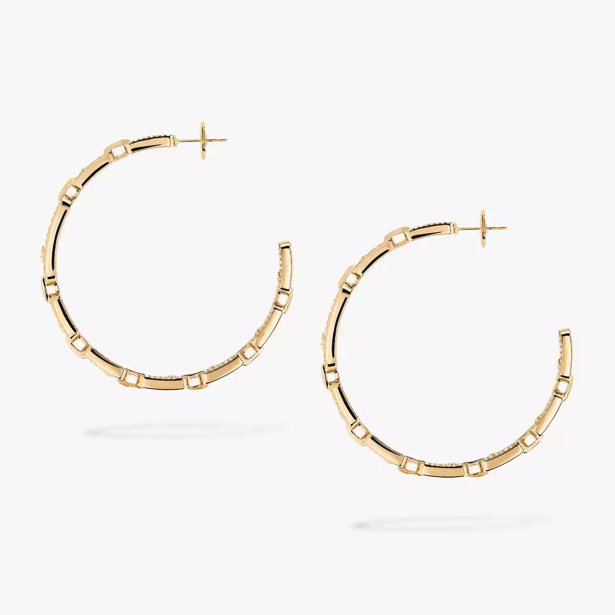[[OAK JURI]Move Link Diamond Hoop Earrings