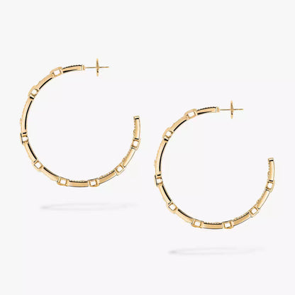 [[OAK JURI]Move Link Diamond Hoop Earrings
