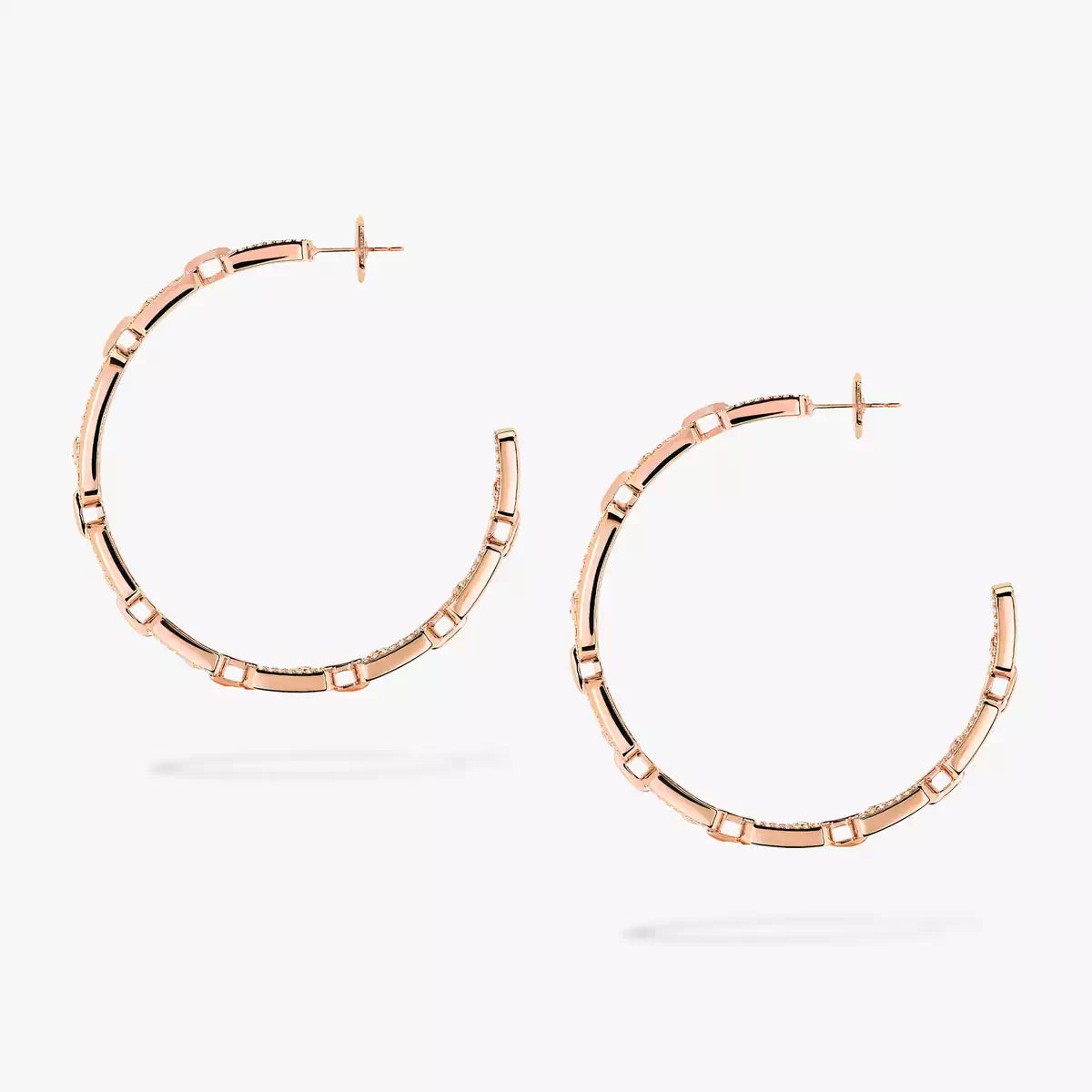 [[OAK JURI]Move Link Diamond Hoop Earrings