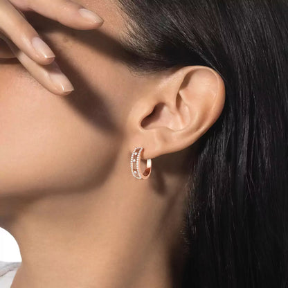[OAK JURI]Diamond Pave_ Hoop Earrings Move