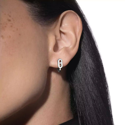 [OAK JURI]Diamond Mini Hoop Earrings Move Classique