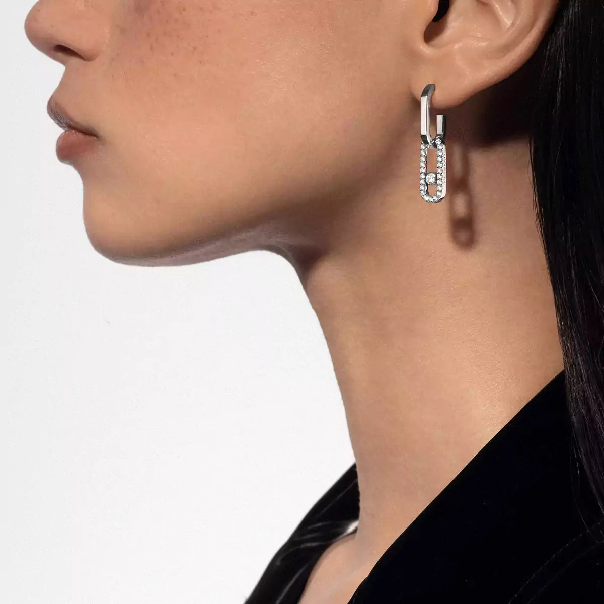 [OAK JURI]Move Link Diamond Earrings