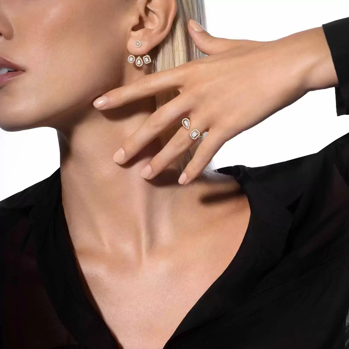 [OAK JURI] My Twin Trio  Diamond Earrings
