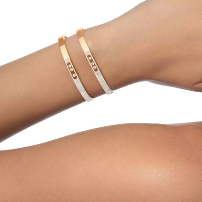 [OAK JURI]Move Noa Rose Gold Pavé Diamond Bangle Bracelet