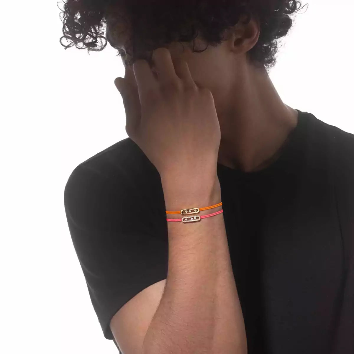 [OAK JURI]Messika Care(s) pink cord pavé bracelet