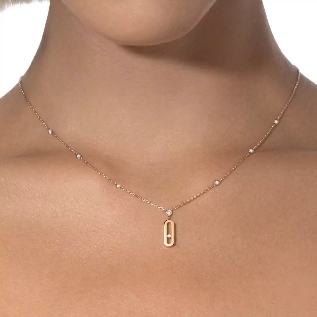 [OAK JURI] Move Uno Gold Diamond Long Necklace