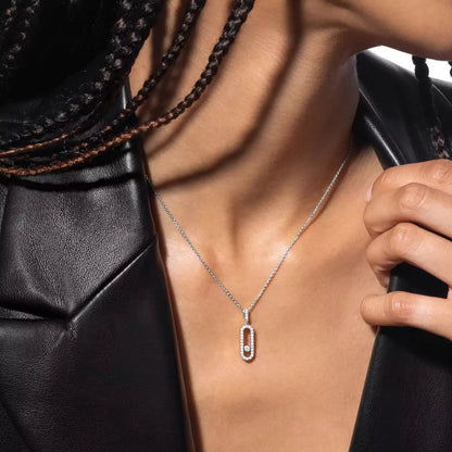 [OAK JURI]Move Uno Diamond Necklace in Rose Gold