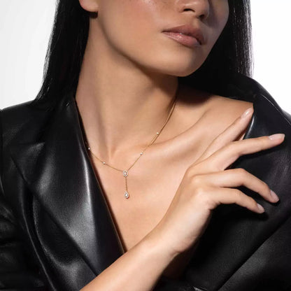 [OAK JURI]Gold Diamond Tie Necklace