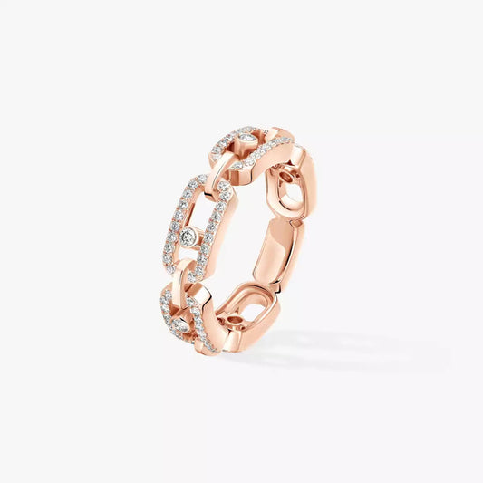 [OAK JURI]Move Link Pave_-Set Diamond Ring in Gold