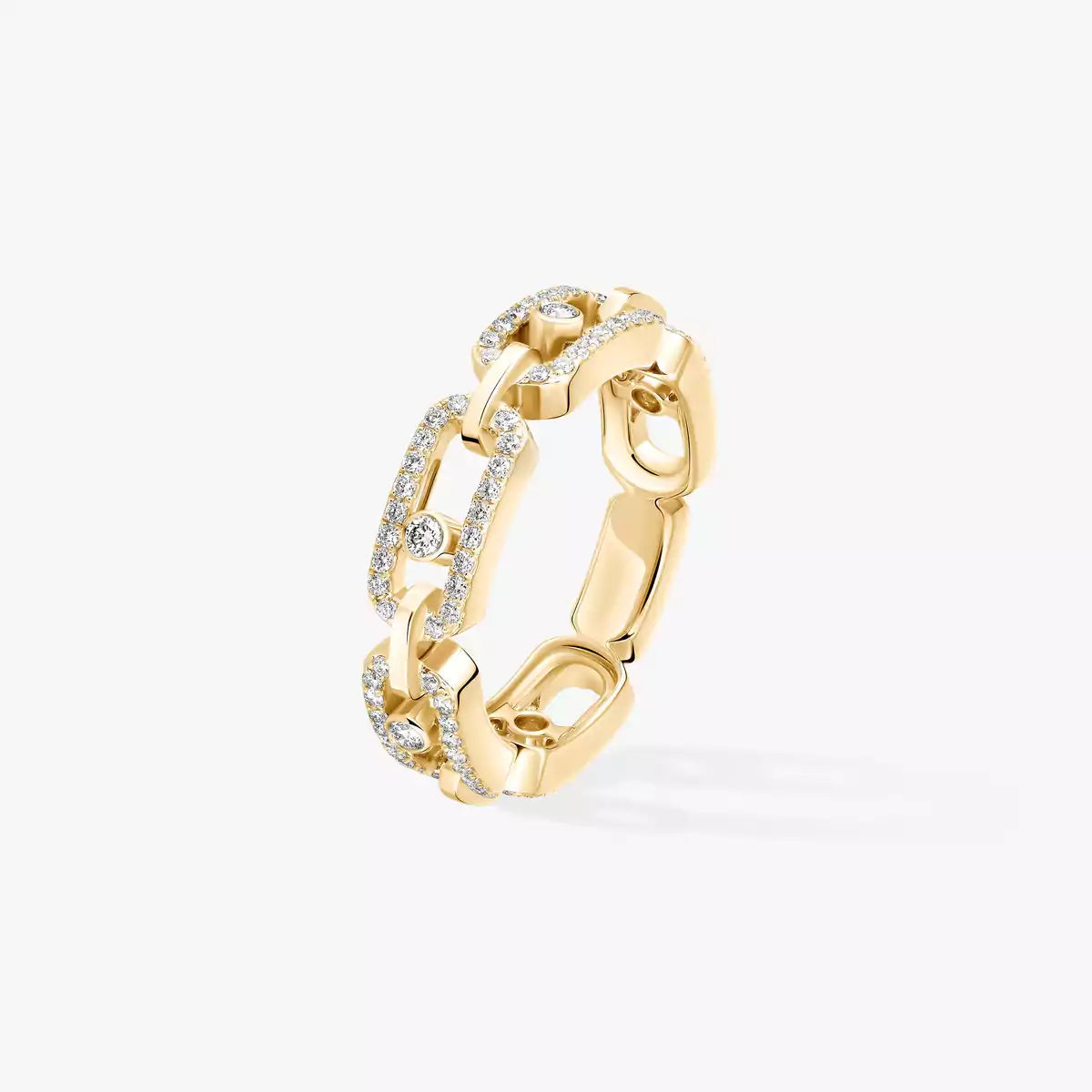 [OAK JURI]Move Link Pave_-Set Diamond Ring in Gold