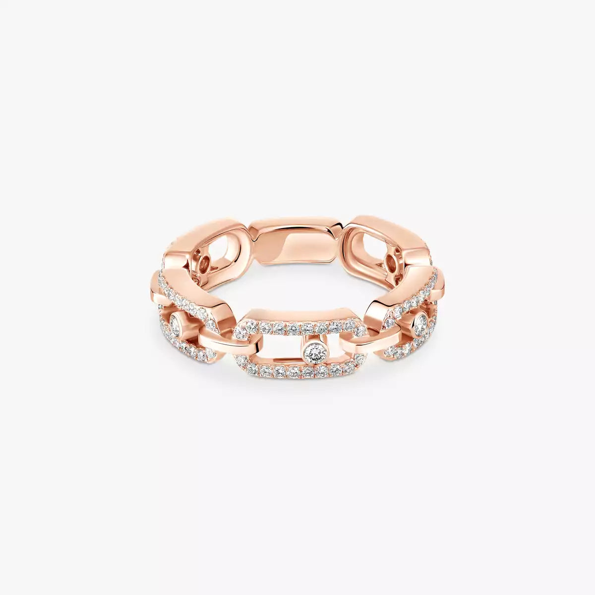 [OAK JURI]Move Link Pave_-Set Diamond Ring in Gold