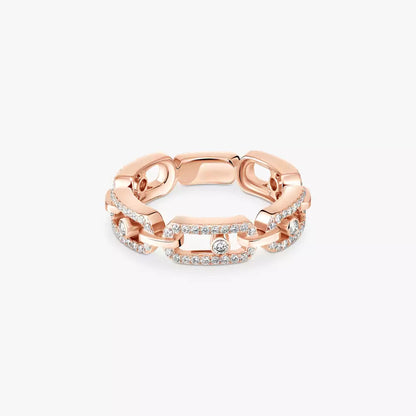 [OAK JURI]Move Link Pave_-Set Diamond Ring in Gold