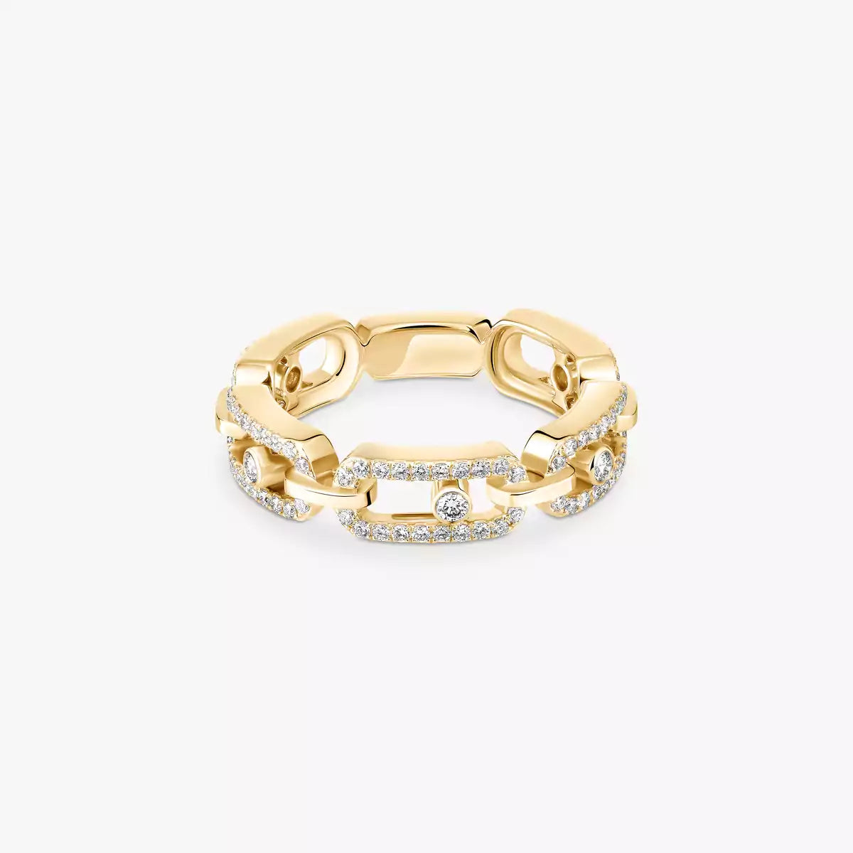 [OAK JURI]Move Link Pave_-Set Diamond Ring in Gold