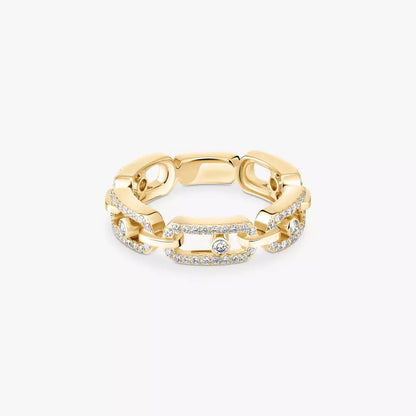 [OAK JURI]Move Link Pave_-Set Diamond Ring in Gold