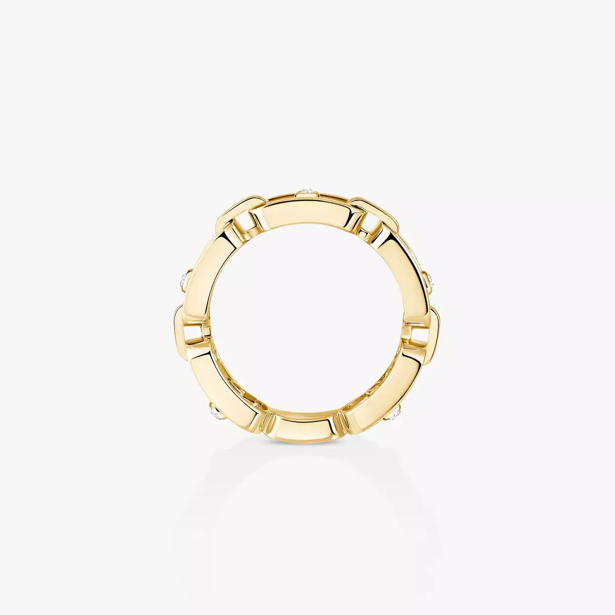 [OAK JURI]Move Link Pave_-Set Diamond Ring in Gold