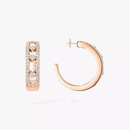 [OAK JURI]Diamond Pave_ Hoop Earrings Move