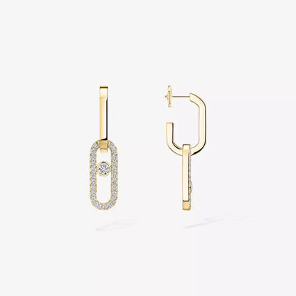 [OAK JURI]Move Link Diamond Earrings
