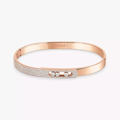 [OAK JURI]Move Noa Rose Gold Pavé Diamond Bangle Bracelet