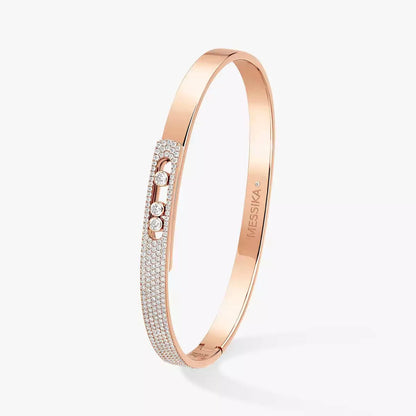 [OAK JURI]Move Noa Rose Gold Pavé Diamond Bangle Bracelet