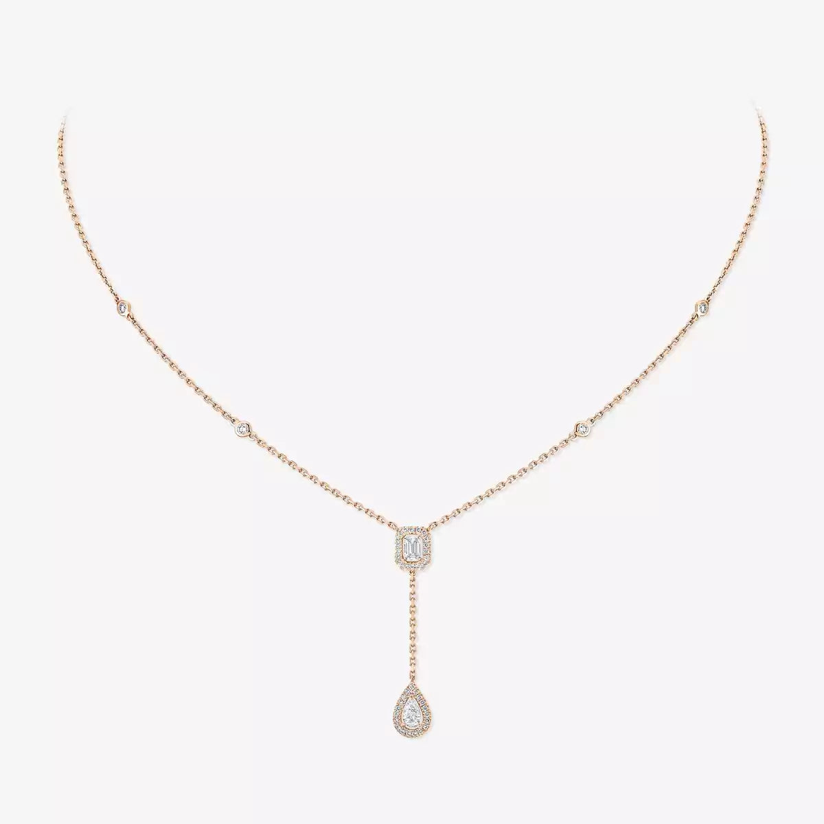 [OAK JURI]Gold Diamond Tie Necklace