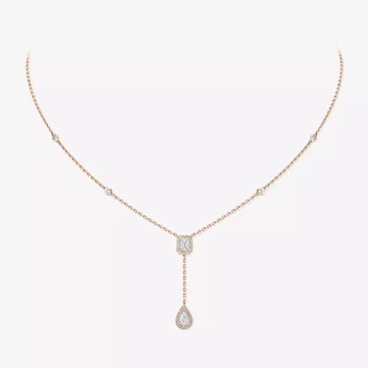 [OAK JURI]Gold Diamond Tie Necklace