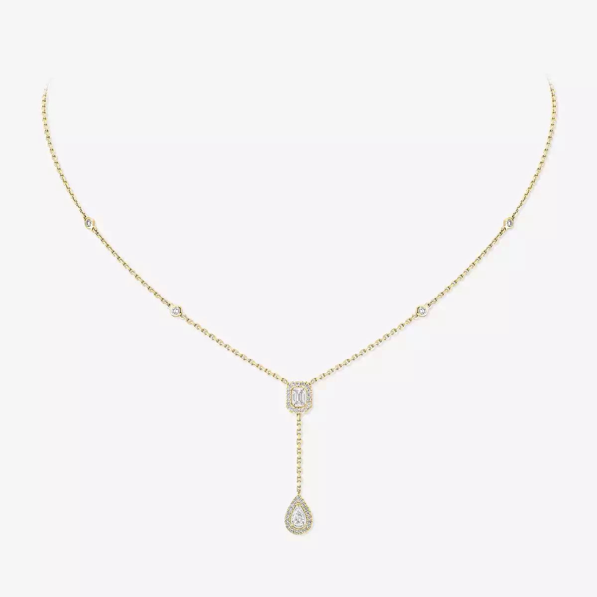 [OAK JURI]Gold Diamond Tie Necklace