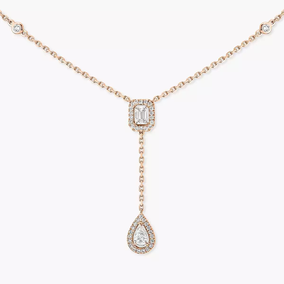 [OAK JURI]Gold Diamond Tie Necklace