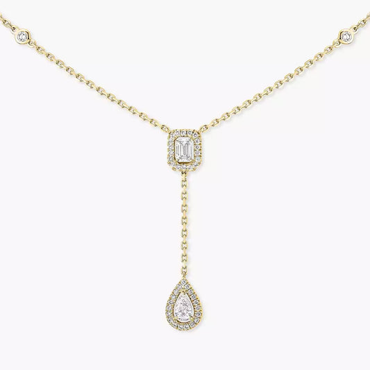 [OAK JURI]Gold Diamond Tie Necklace