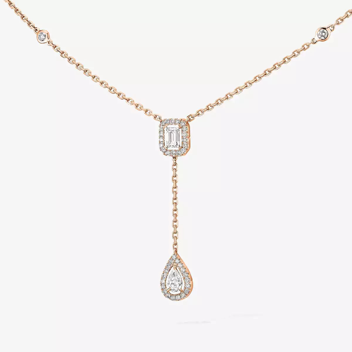 [OAK JURI]Gold Diamond Tie Necklace