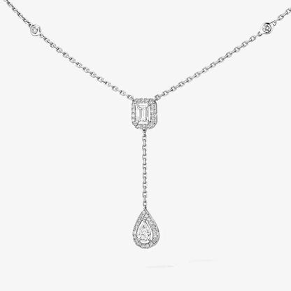[OAK JURI]Gold Diamond Tie Necklace