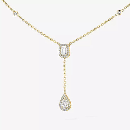 [OAK JURI]Gold Diamond Tie Necklace