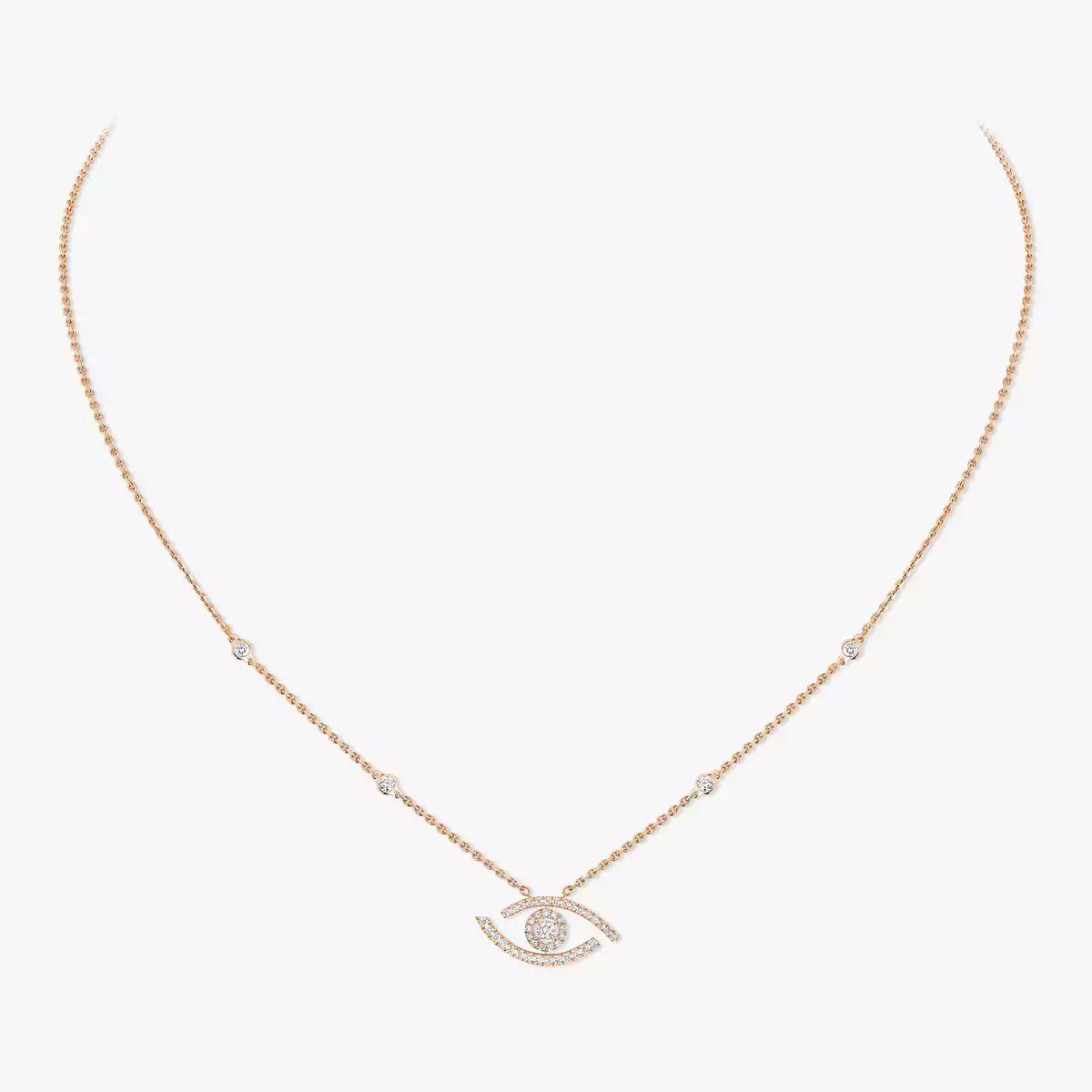 [OAK JURI]Pave_ Diamond Necklace Lucky Eye