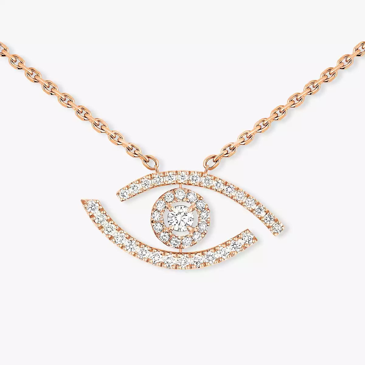 [OAK JURI]Pave_ Diamond Necklace Lucky Eye