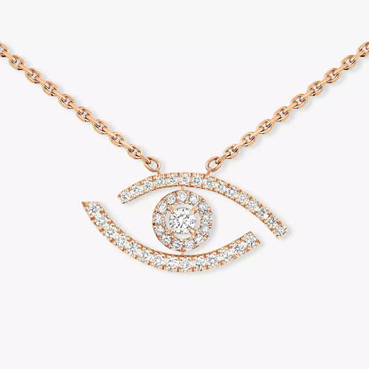 [OAK JURI]Pave_ Diamond Necklace Lucky Eye