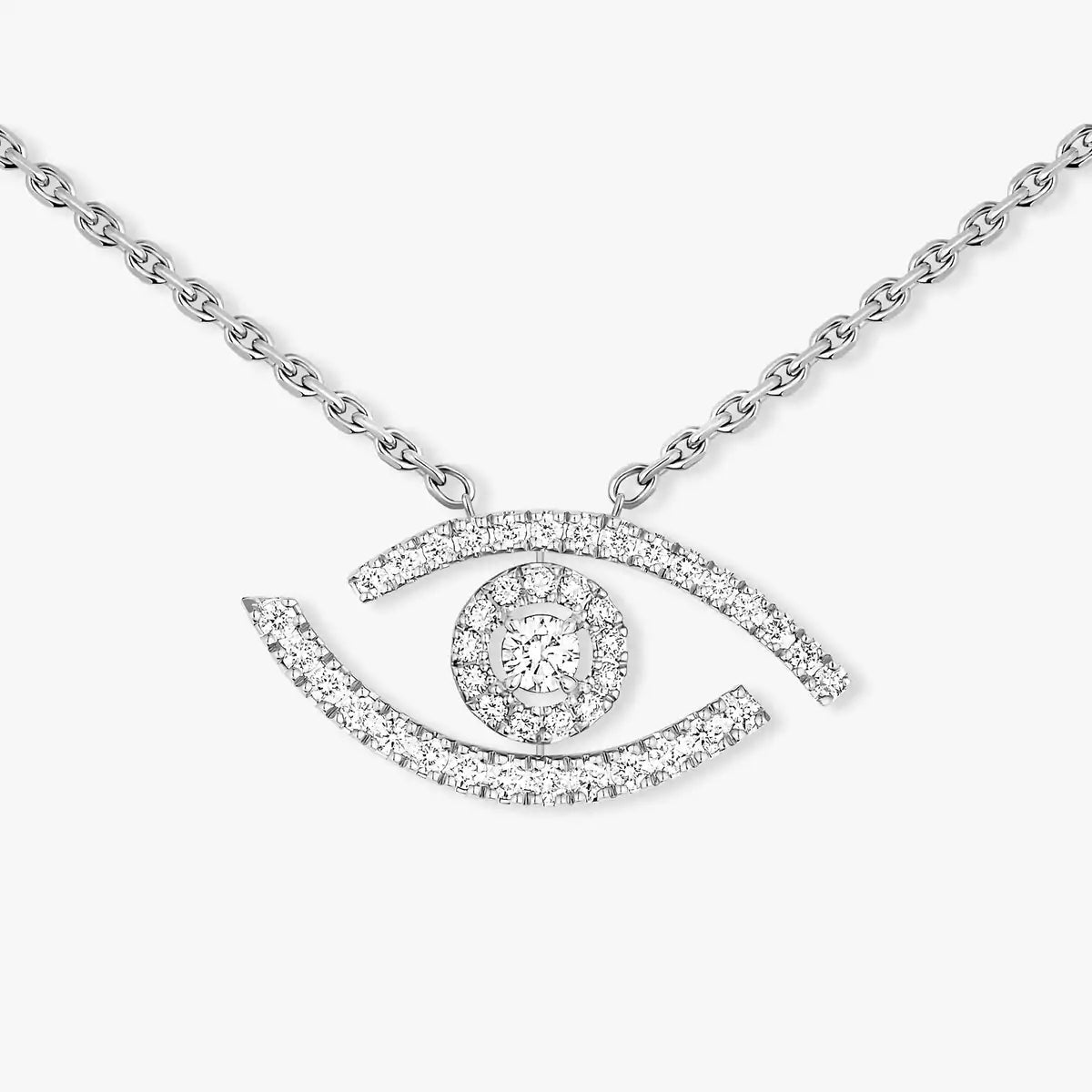 [OAK JURI]Pave_ Diamond Necklace Lucky Eye