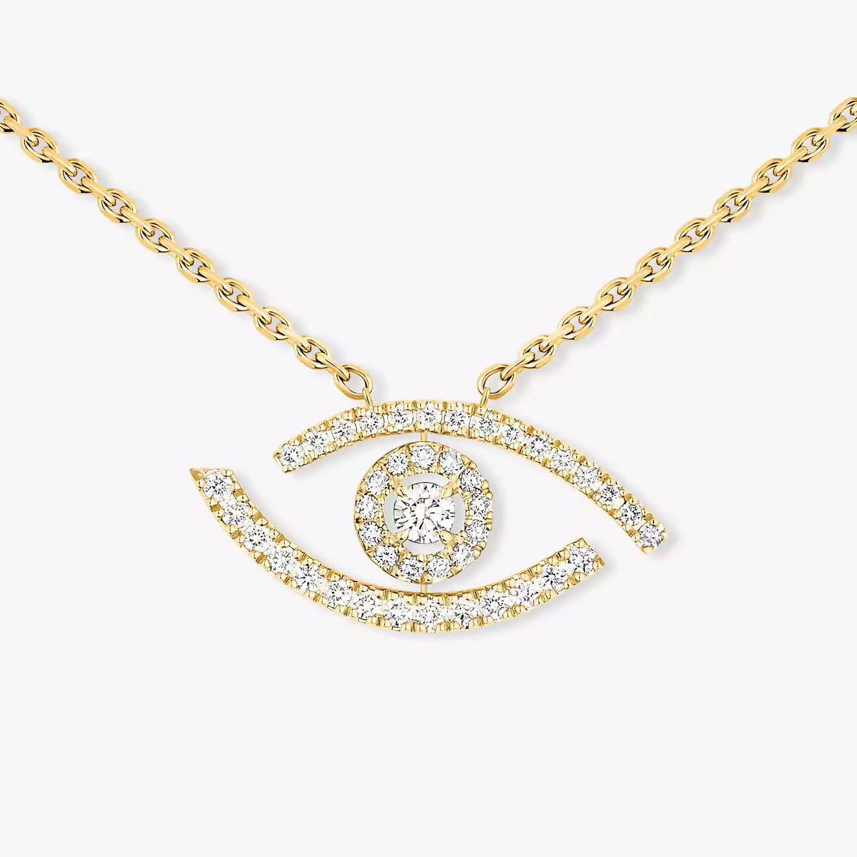 [OAK JURI]Pave_ Diamond Necklace Lucky Eye