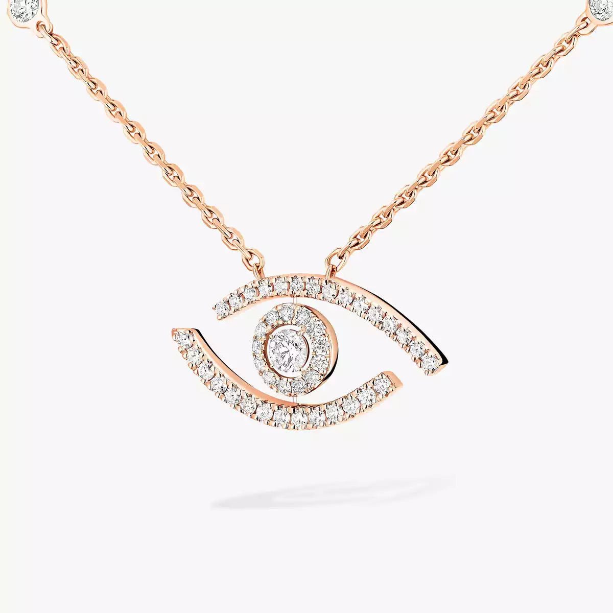 [OAK JURI]Pave_ Diamond Necklace Lucky Eye