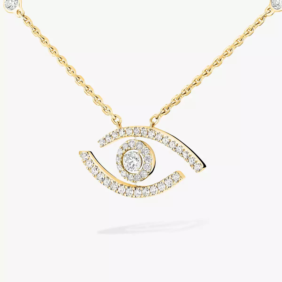[OAK JURI]Pave_ Diamond Necklace Lucky Eye
