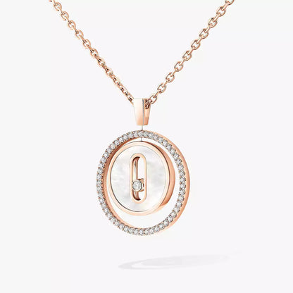 [OAK JURI]Lucky Move Diamond Necklace in Rose Gold and White Mother-of-Pearl