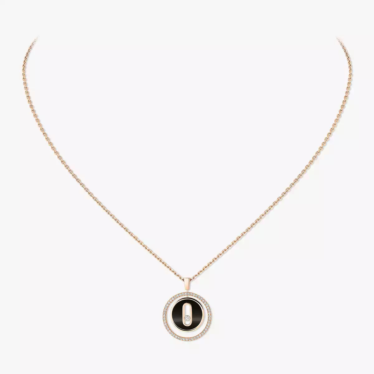 [OAK JURI]Lucky Move Diamond Necklace in Rose Gold and White Mother-of-Pearl