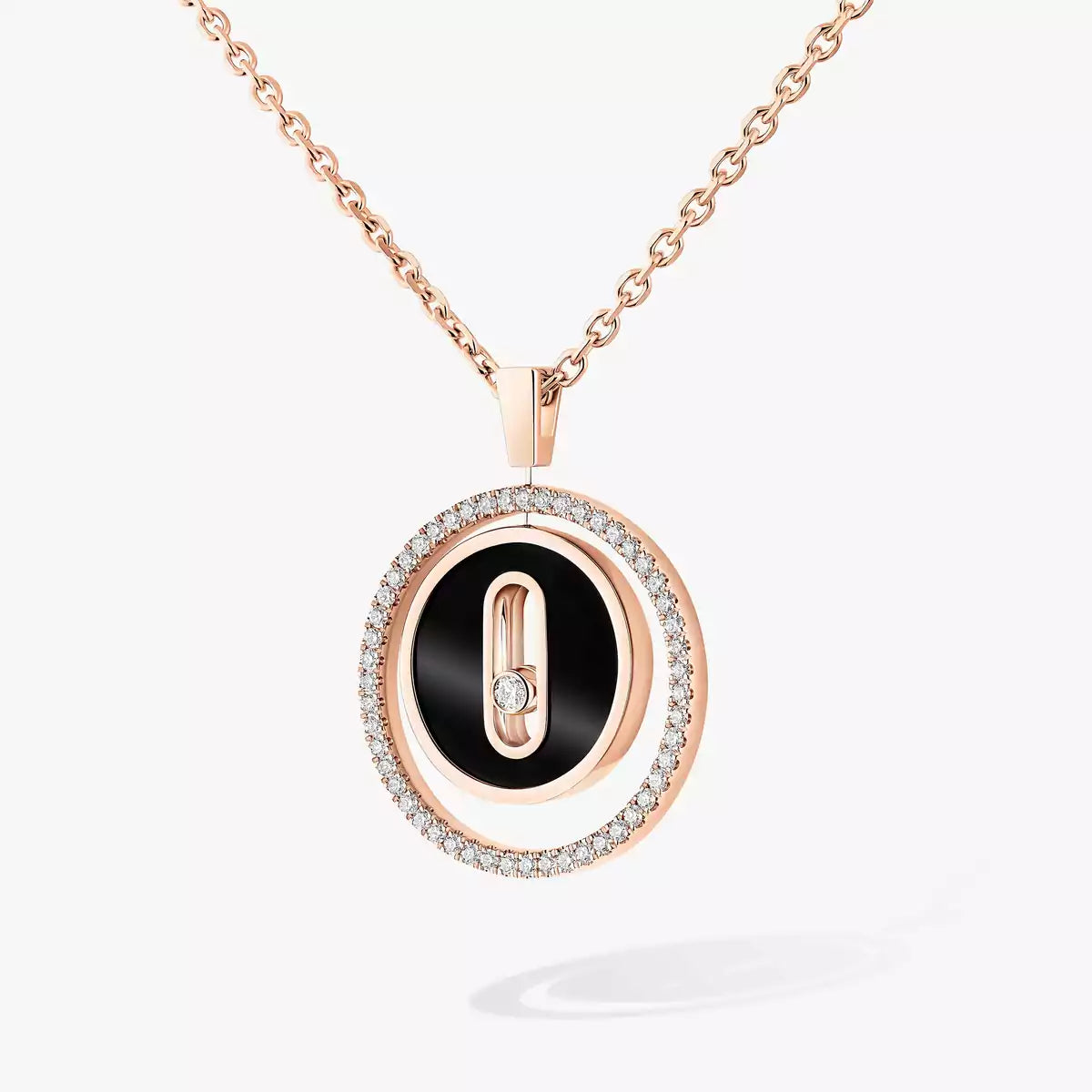 [OAK JURI]Lucky Move Diamond Necklace in Rose Gold and White Mother-of-Pearl