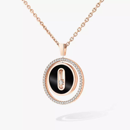 [OAK JURI]Lucky Move Diamond Necklace in Rose Gold and White Mother-of-Pearl