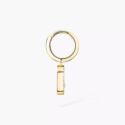 [OAK JURI]Move Uno Single Diamond Hoop Earring