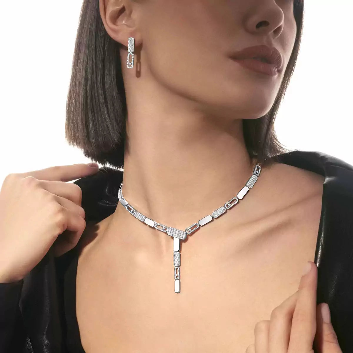 [OAK JURI]Imperial Move SM Diamond Earrings