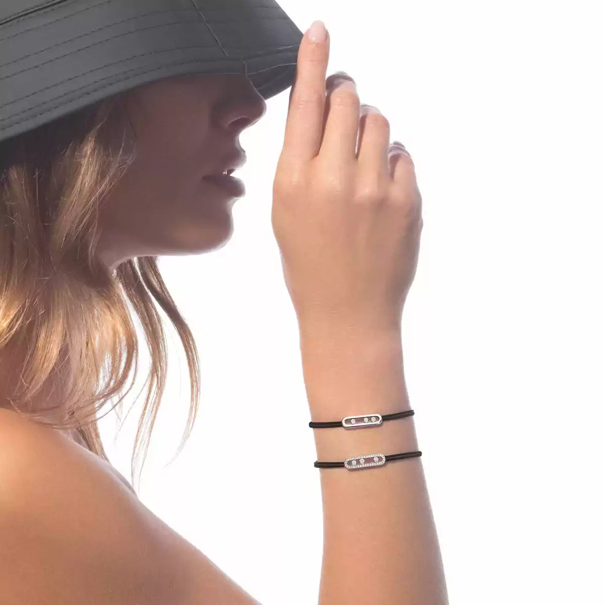 [OAK JURI]Messika Care(s) pink cord pavé bracelet