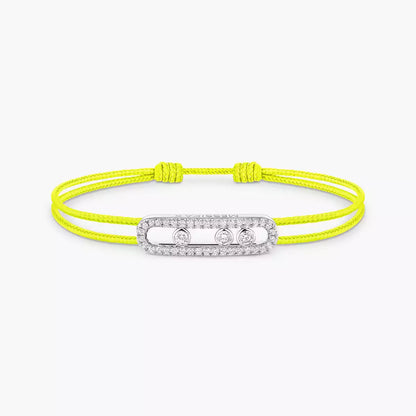 [OAK JURI]Messika Care(s) pink cord pavé bracelet