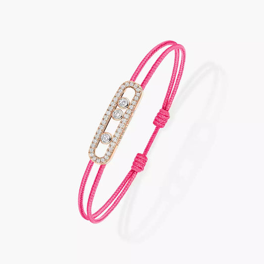 [OAK JURI]Messika Care(s) pink cord pavé bracelet